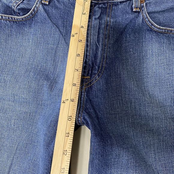 Lucky Brand Dungarees Men's 34 x 31.5 Grunge Distressed Bootleg Denim Blue Jeans - Picture 11 of 14